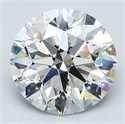 Natural Diamond 2.87 Carats, Round with Excellent Cut, G Color, VS2 Clarity and Certified by GIA