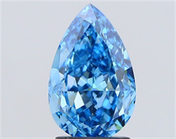 Picture of Lab Grown Diamond 2.50 Carats, Pear with  Cut, Fancy Vivid Blue Color, VS2 Clarity and Certified by IGI