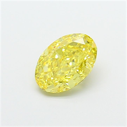 Picture of Lab Grown Diamond 1.75 Carats, Oval with  Cut, Fancy Vivid Yellow Color, VVS2 Clarity and Certified by IGI