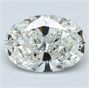 Natural Diamond 2.50 Carats, Oval with  Cut, I Color, SI1 Clarity and Certified by GIA