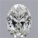 Natural Diamond 0.50 Carats, Oval with  Cut, H Color, VVS2 Clarity and Certified by GIA