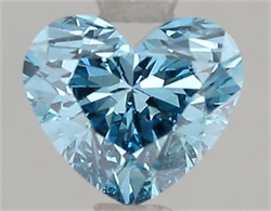 Picture of Lab Grown Diamond 1.51 Carats, Heart with  Cut, Fancy Vivid Blue Color, VS2 Clarity and Certified by IGI