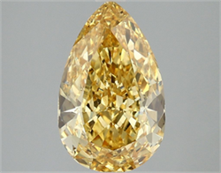 Picture of Lab Grown Diamond 3.07 Carats, Pear with  Cut, Fancy Intense Yellow Color, VS1 Clarity and Certified by IGI