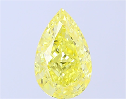 Picture of Lab Grown Diamond 3.56 Carats, Pear with  Cut, Fancy Intense Yellow Color, VVS2 Clarity and Certified by IGI