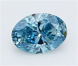 Picture of Lab Grown Diamond 1.53 Carats, Oval with  Cut, Fancy Vivid Blue Color, VS1 Clarity and Certified by IGI