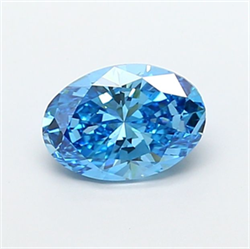 Picture of Lab Grown Diamond 2.01 Carats, Oval with  Cut, Fancy Vivid Blue Color, VS2 Clarity and Certified by IGI