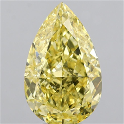 Picture of Lab Grown Diamond 5.33 Carats, Pear with  Cut, Fancy Intense Yellow Color, VVS1 Clarity and Certified by IGI