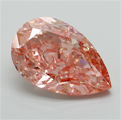 Picture of Lab Grown Diamond 6.00 Carats, Pear with  Cut, Fancy Vivid Pink Color, VS1 Clarity and Certified by IGI