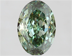 Picture of Lab Grown Diamond 2.81 Carats, Oval with  Cut, Fancy Vivid Green Color, VVS2 Clarity and Certified by IGI