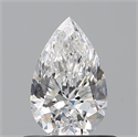 Natural Diamond 0.63 Carats, Pear with  Cut, E Color, SI1 Clarity and Certified by GIA