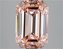 Picture of Lab Grown Diamond 4.03 Carats, Emerald with  Cut, Fancy Intense Pink Color, VS1 Clarity and Certified by IGI