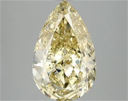 Picture of Lab Grown Diamond 4.03 Carats, Pear with  Cut, Fancy Intense Yellow Color, VS1 Clarity and Certified by IGI