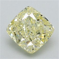 Picture of Lab Grown Diamond 1.43 Carats, Cushion with  Cut, Fancy Yellow Color, VS1 Clarity and Certified by IGI