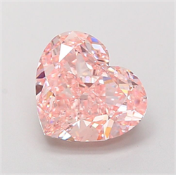 Picture of Lab Grown Diamond 4.09 Carats, Heart with  Cut, Fancy Intense Pink Color, VS2 Clarity and Certified by IGI