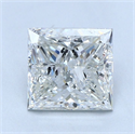 Natural Diamond 1.29 Carats, Princess with  Cut, H Color, VVS2 Clarity and Certified by GIA