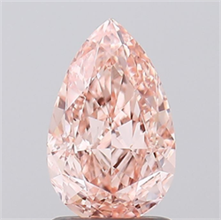 Picture of Lab Grown Diamond 1.53 Carats, Pear with  Cut, Fancy Intense Pink Color, VVS2 Clarity and Certified by IGI