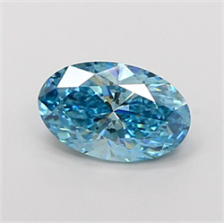 Picture of Lab Grown Diamond 2.00 Carats, Oval with  Cut, Fancy Vivid Blue Color, VS2 Clarity and Certified by IGI