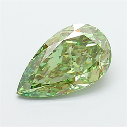 Picture of Lab Grown Diamond 2.04 Carats, Pear with  Cut, Fancy Vivid Green Color, VVS2 Clarity and Certified by IGI
