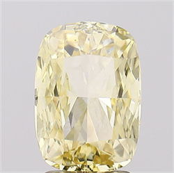 Picture of Lab Grown Diamond 2.57 Carats, CUSHION MODIFIED with  Cut, Fancy Yellow Color, VS1 Clarity and Certified by IGI