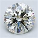 Natural Diamond 3.00 Carats, Round with Excellent Cut, K Color, VS2 Clarity and Certified by GIA