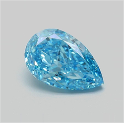 Picture of Lab Grown Diamond 1.91 Carats, Pear with  Cut, Fancy Vivid Blue Color, VVS2 Clarity and Certified by IGI