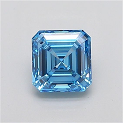 Picture of Lab Grown Diamond 1.51 Carats, Asscher with  Cut, Fancy Vivid Blue Color, VS1 Clarity and Certified by IGI
