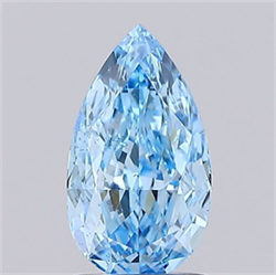 Picture of Lab Grown Diamond 1.50 Carats, Pear with  Cut, Fancy Vivid Blue Color, VS2 Clarity and Certified by IGI