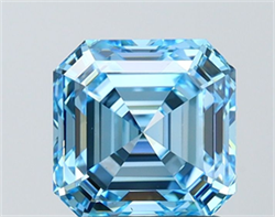 Picture of Lab Grown Diamond 2.03 Carats, Asscher with  Cut, Fancy Vivid Blue Color, VVS2 Clarity and Certified by IGI