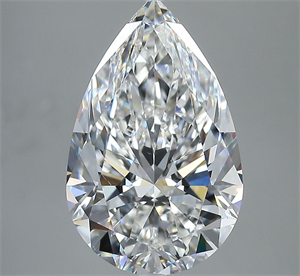 Picture of Natural Diamond 5.03 Carats, Pear with  Cut, F Color, VS2 Clarity and Certified by GIA