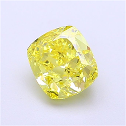 Picture of Lab Grown Diamond 1.37 Carats, CUSHION MODIFIED with  Cut, Fancy Intense Yellow Color, VVS1 Clarity and Certified by IGI