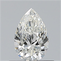 Natural Diamond 0.50 Carats, Pear with  Cut, H Color, VVS2 Clarity and Certified by GIA