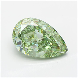 Picture of Lab Grown Diamond 3.02 Carats, Pear with  Cut, Fancy Vivid Green Color, VVS2 Clarity and Certified by IGI