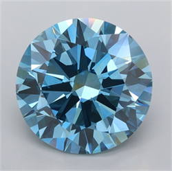 Picture of Lab Grown Diamond 5.02 Carats, Round with Excellent Cut, Fancy Vivid Blue Color, VVS2 Clarity and Certified by IGI