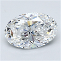 Natural Diamond 2.21 Carats, Oval with  Cut, E Color, VS2 Clarity and Certified by GIA