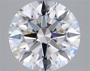 Picture of Lab Grown Diamond 2.52 Carats, Round with Excellent Cut, D Color, VVS2 Clarity and Certified by GIA