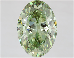 Picture of Lab Grown Diamond 9.20 Carats, Oval with  Cut, Fancy Vivid Green Color, VS2 Clarity and Certified by IGI
