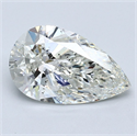 Natural Diamond 2.52 Carats, Pear with  Cut, I Color, SI2 Clarity and Certified by GIA