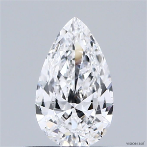 Picture of Natural Diamond 0.43 Carats, Pear with  Cut, D Color, IF Clarity and Certified by GIA