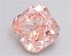 Picture of Lab Grown Diamond 6.06 Carats, CUSHION MODIFIED with  Cut, Fancy Intense Pink Color, VS2 Clarity and Certified by IGI