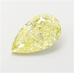 Picture of Lab Grown Diamond 1.70 Carats, Pear with  Cut, Fancy Intense Yellow Color, VVS2 Clarity and Certified by IGI