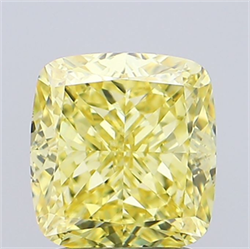 Picture of Lab Grown Diamond 2.12 Carats, CUSHION MODIFIED with  Cut, Fancy Intense Yellow Color, VVS2 Clarity and Certified by IGI