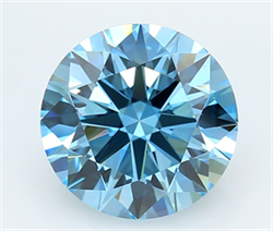 Picture of Lab Grown Diamond 4.07 Carats, Round with Ideal Cut, Fancy Vivid Blue Color, VVS2 Clarity and Certified by IGI