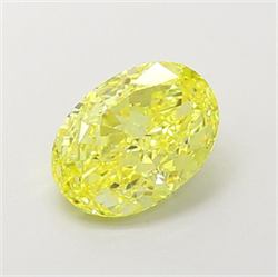 Picture of Lab Grown Diamond 1.90 Carats, Oval with  Cut, Fancy Intense Yellow Color, VVS2 Clarity and Certified by IGI