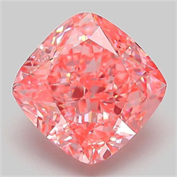 Picture of Lab Grown Diamond 3.11 Carats, CUSHION MODIFIED with  Cut, Fancy Vivid Pink Color, VS1 Clarity and Certified by IGI