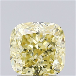 Picture of Lab Grown Diamond 1.62 Carats, Cushion with  Cut, Fancy Intense Yellow Color, VVS2 Clarity and Certified by IGI