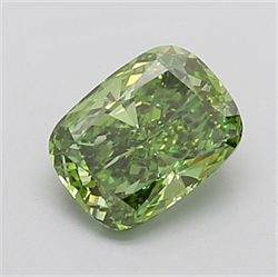 Picture of Lab Grown Diamond 2.19 Carats, CUSHION MODIFIED with  Cut, Fancy Vivid Green Color, VVS2 Clarity and Certified by IGI