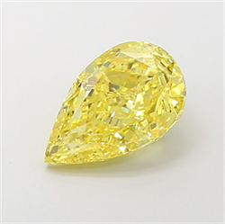 Picture of Lab Grown Diamond 4.00 Carats, Pear with  Cut, Fancy Vivid Yellow Color, VS1 Clarity and Certified by IGI