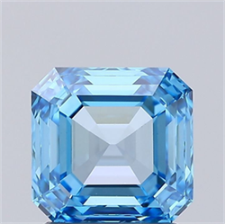 Picture of Lab Grown Diamond 1.53 Carats, Asscher with  Cut, Fancy Vivid Blue Color, VS1 Clarity and Certified by IGI