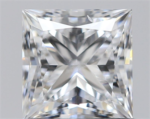 Picture of Natural Diamond 0.91 Carats, Princess with  Cut, E Color, SI2 Clarity and Certified by GIA
