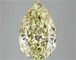 Picture of Lab Grown Diamond 5.10 Carats, Pear with  Cut, Fancy Vivid Yellow Color, VS2 Clarity and Certified by IGI